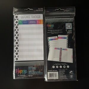 Happy Planner Expense Tracker Pads — Black Polka Dot with Rainbow Headers